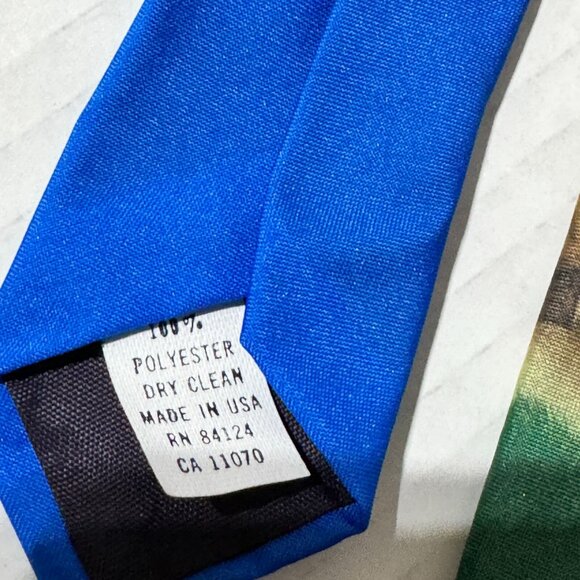Vintage Ralph Marlin Neck Tie Three Stooges Blue 1996 Golf Theme Made In USA - Picture 8 of 9